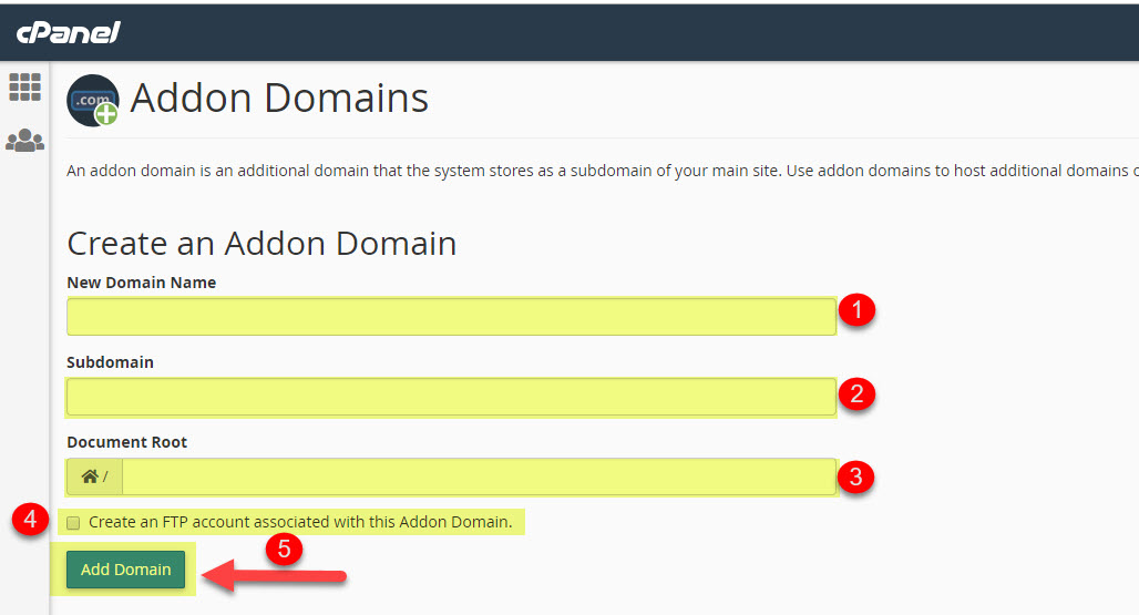 Addon Domain در cPanel