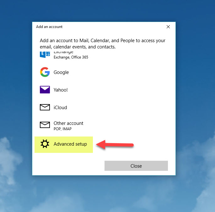 تنظیمات ایمیل هاست در ویندوز 10